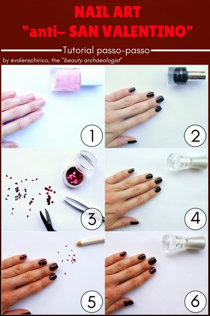 Nail art "anti-San Valentino" con tutorial passo-passo pinnabile di Valentina Chirico