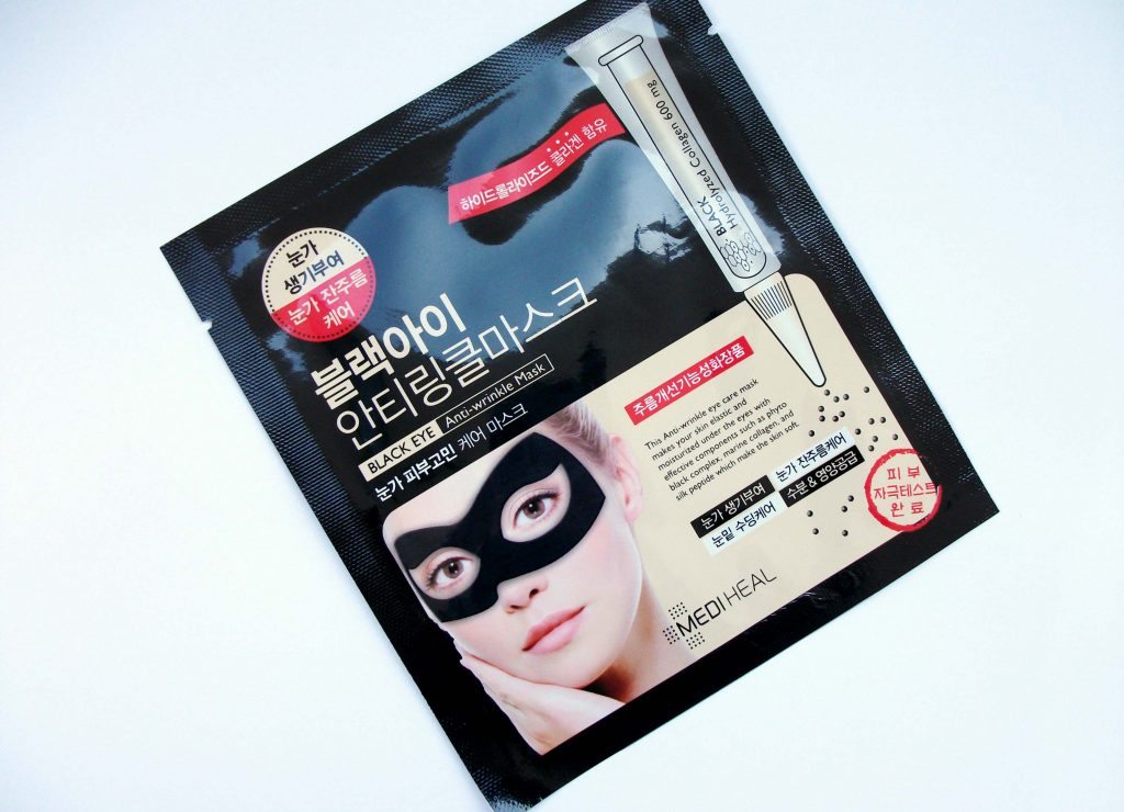 Mediheal - Black Eye Anti-wrinkle Mask, maschera in tessuto anti-età coreana con collagene e acido ialuronico, review