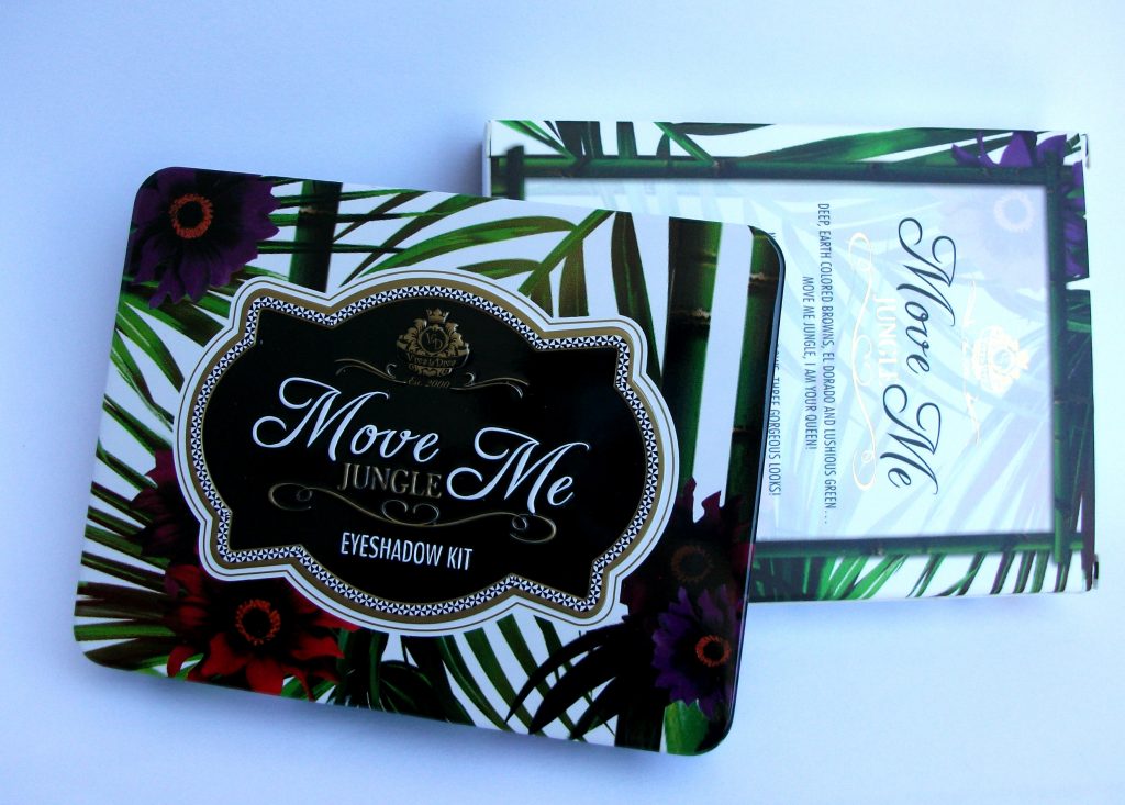Viva La Diva - Move Me Jungle eyeshadow kit. Dettagli: packaging tropicale