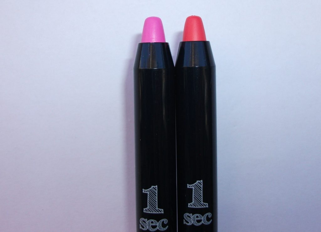 Touch in Sol One Second Vivid Lip Crayon in #4 Tulip Pink and #3 Barbie Pink, rossetti in formato matita - packaging